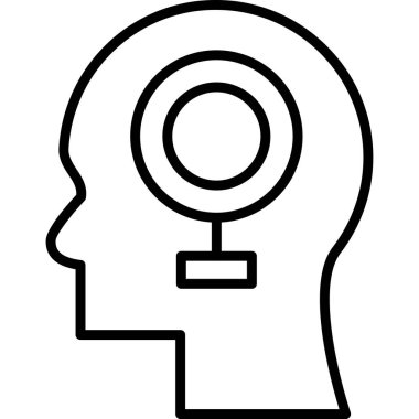 Kafa. Web simgesi basit illüstrasyon