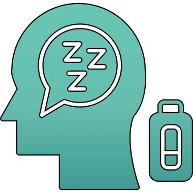 Alarm saat simgesine sahip baş, vektör illüstrasyonu