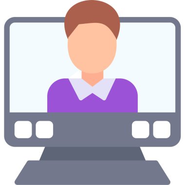 Bilgisayar. Web simgesi basit illüstrasyon