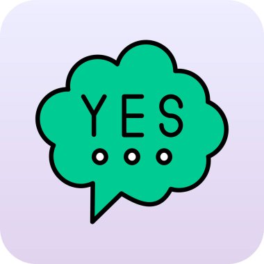 evet simge beyaz arkaplanda izole edildi. vektör illüstrasyonu