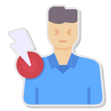 Kağıt yapıştırmalı iş adamı, düz bir tasarım çizimi