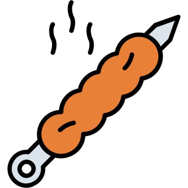 Mangal. Web simgesi basit illüstrasyon