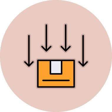 Bir kutu simgesinin vektör illüstrasyonu