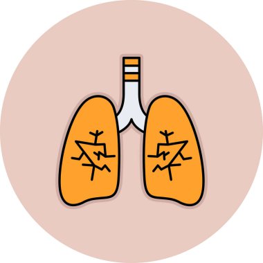 akciğer simgesi vektör illüstrasyonu