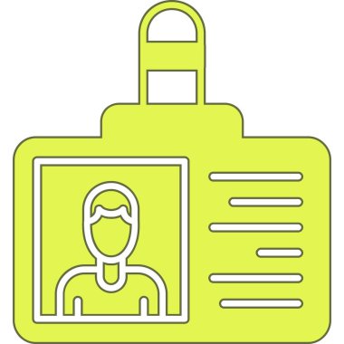 Kimlik kartı simgesi, vektör illüstrasyonu