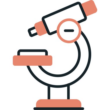 Mikroskop. Web simgesi basit illüstrasyon