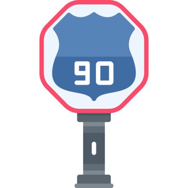 Yol işareti simgesi, basit vektör illüstrasyonu