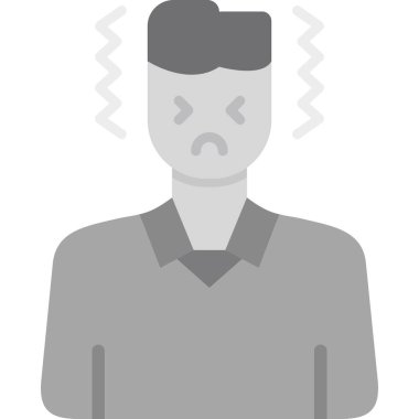 Üzgün adam ikonu. düz renk tasarım illüstrasyon vektörü