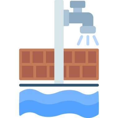Su borusu. Web simgesi basit illüstrasyon