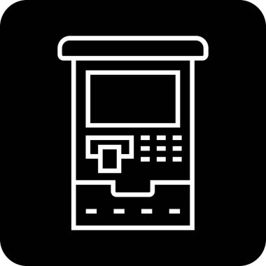 ATM 'de. Web simgesi basit illüstrasyon