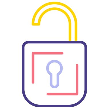 Kilit. Web simgesi basit illüstrasyon