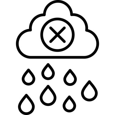 Bulut yağmuru hava durumu simgesi ana hat biçiminde