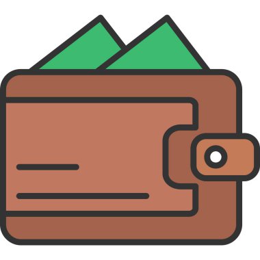 cüzdan ikonu vektör illüstrasyonu