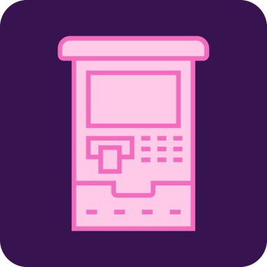 ATM 'de. Web simgesi basit illüstrasyon