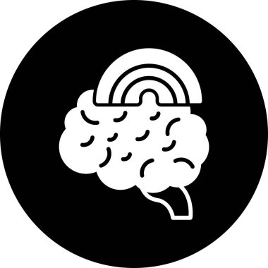 beyin ikonu vektör illüstrasyonu