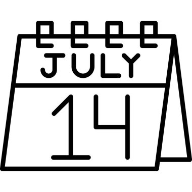 Takvim ikonu. Basit vektör çizimi biçimi