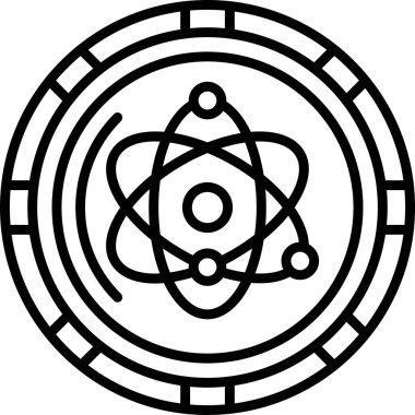 Atom atom nükleer simgesi ana hat biçiminde