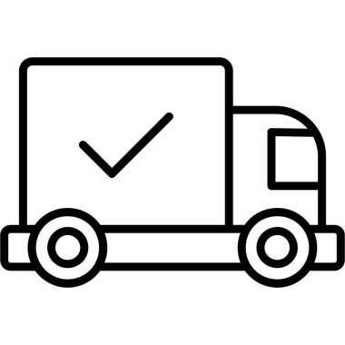 Teslimat kamyonu simgesi, basit stil