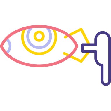 göz ve balık simgesi, vektör illüstrasyonu