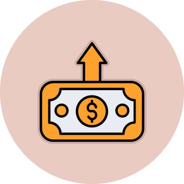 Dolar işareti vektör simgesi, basit vektör illüstrasyonu