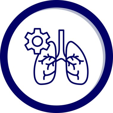 akciğer simgesi, basit tasarım.