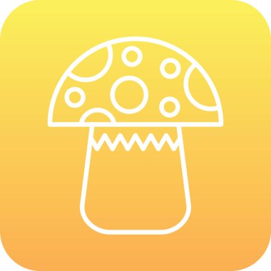 Soyut arkaplanda mantar simgesi izole edildi