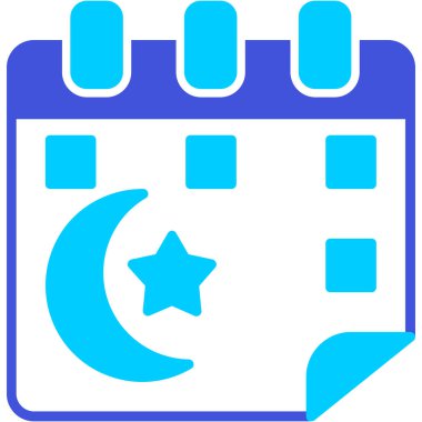 gece takvimi simgesi, basit vektör illüstrasyonu