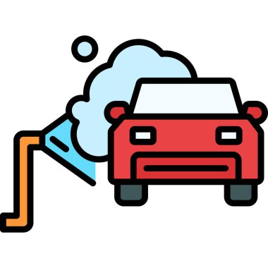 Araba yakıt istasyonu ikonu. beyaz üzerinde izole edilmiş otomobil yakıt istasyonu vektör simgesi rengi