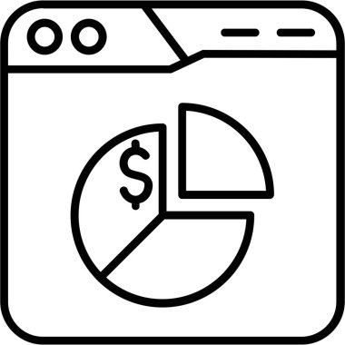 Dolar sembollü finansal grafik, basit çizgi simgesi