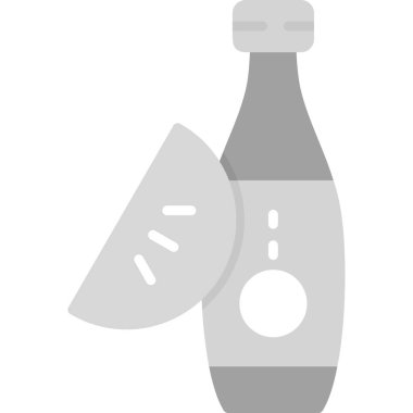 Bir şişe şampanya ve bir bardak su ikonu. Beyaz arkaplanda izole edilmiş vektör illüstrasyonu