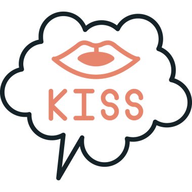 Öptüm. Web simgesi basit tasarım