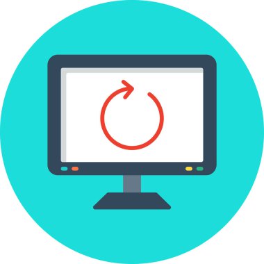 Bilgisayar monitörü. Vektör çizim