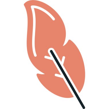 Kırmızı bir yaprak tutan bir insan elinin vektör çizimi