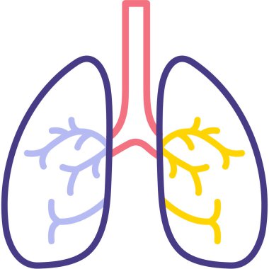 akciğer simgesi vektör illüstrasyonu
