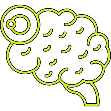 Beyin simgesi tasarımı, vektör illüstrasyonu 10 grafiklik