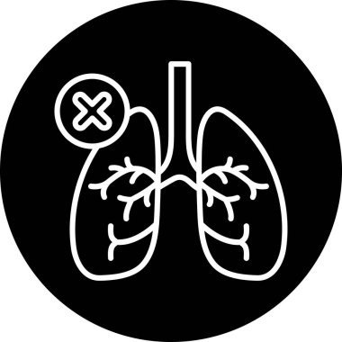 akciğer simgesi, vektör illüstrasyonu