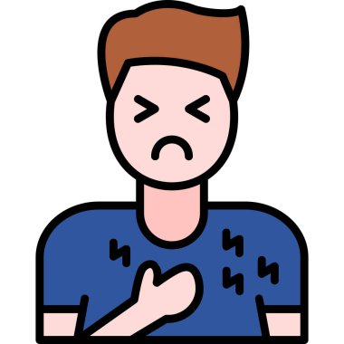 kızgın kalp adam simgesi - taslak biçimi