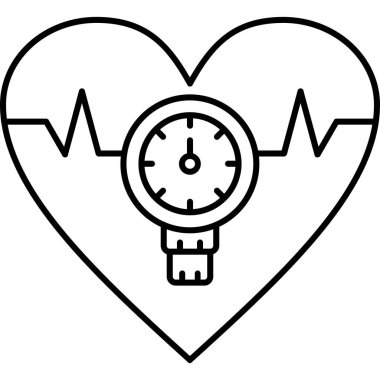 kalp atışı nabız ikonu vektör çizimi