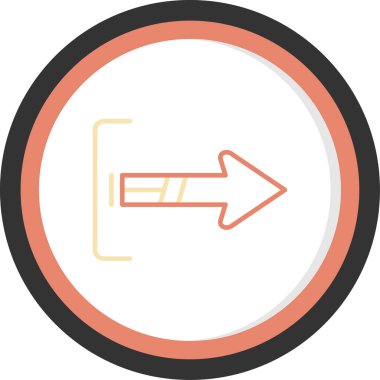 doğru yönde ok simgesi doldurulmuş dış hat biçimi