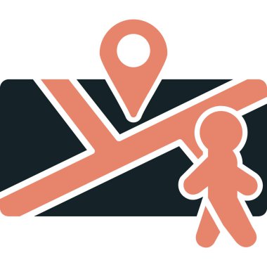 harita simgesi vektör illüstrasyonu