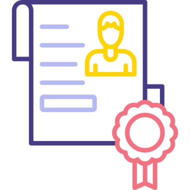 Sertifika modern simge, vektör illüstrasyonu