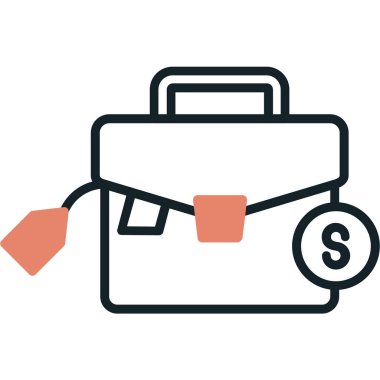 çanta vektör renk çizgisi simgesi