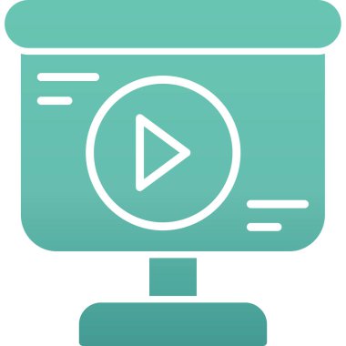 Video Oyuncu. Web simgesi basit illüstrasyon