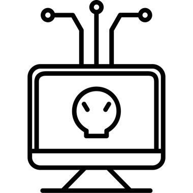 Bilgisayar sistemi. Web simgesi basit illüstrasyon