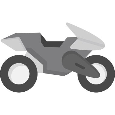 Motosiklet ikonu. Web için bisiklet vektör simgesinin basit illüstrasyonu