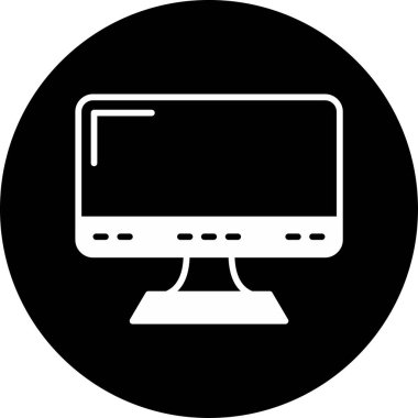Bilgisayar monitörü simgesi. Web için dizüstü bilgisayar vektör simgesinin basit çizimi