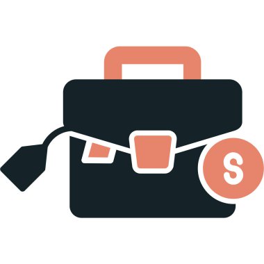 iş çantası düz vektör simgesi