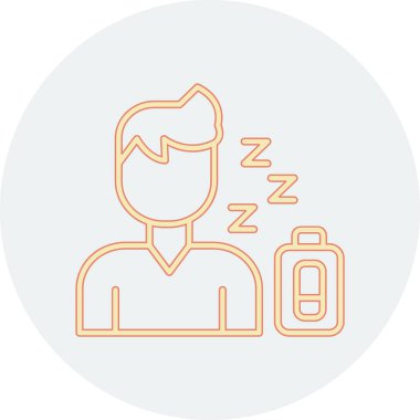 Benzersiz Uyuyan Adam vektör çizgisi simgesi