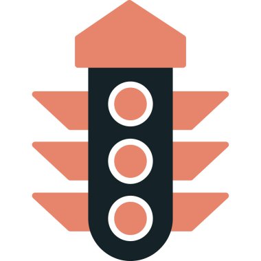 Trafik ışığı simgesi. Web için ışık vektör simgelerinin basit illüstrasyonu