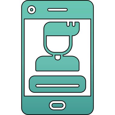 Cep telefonu simgesi olan akıllı telefon, basit stil. vektör illüstrasyonu